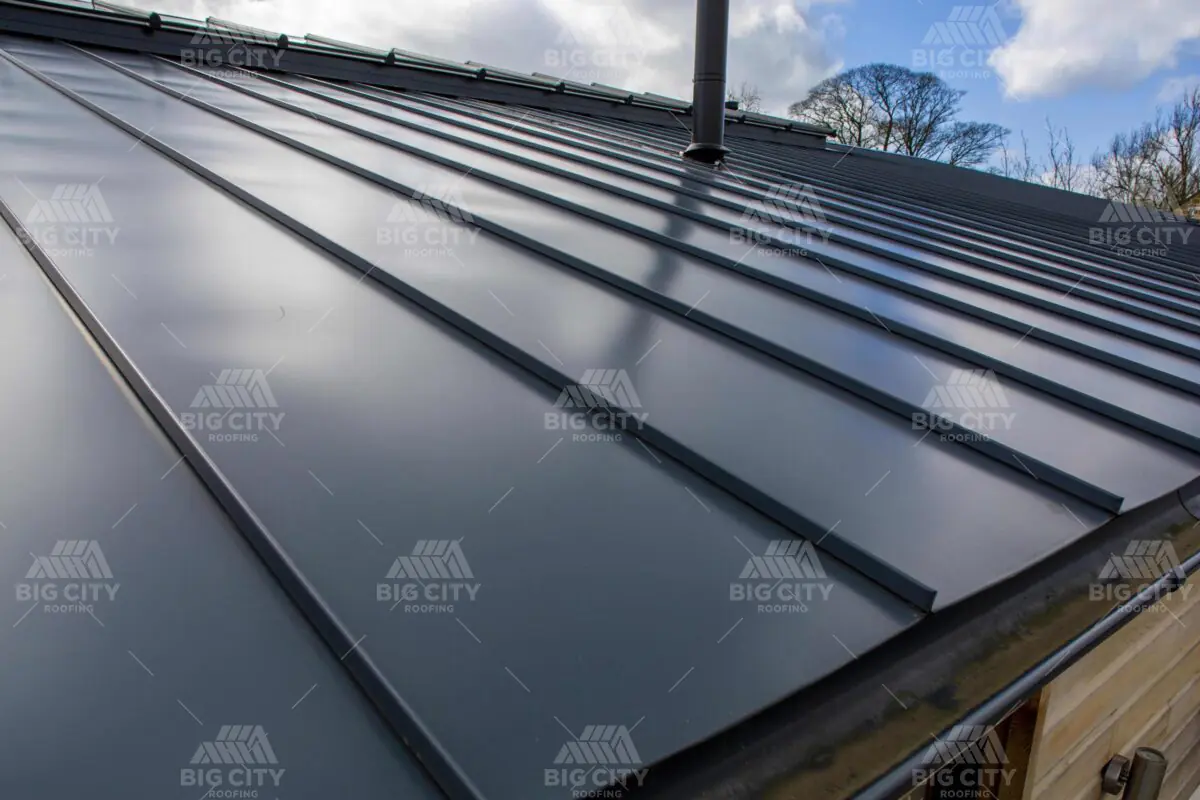 Standing seam metal roof installed by Big City Roofing