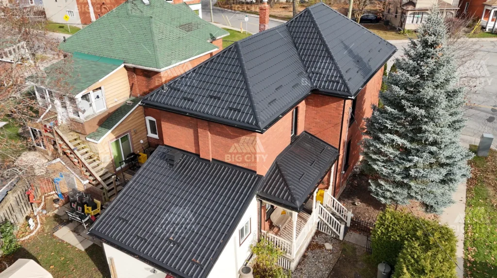Smiths Falls house with a new black Monterey metal roof